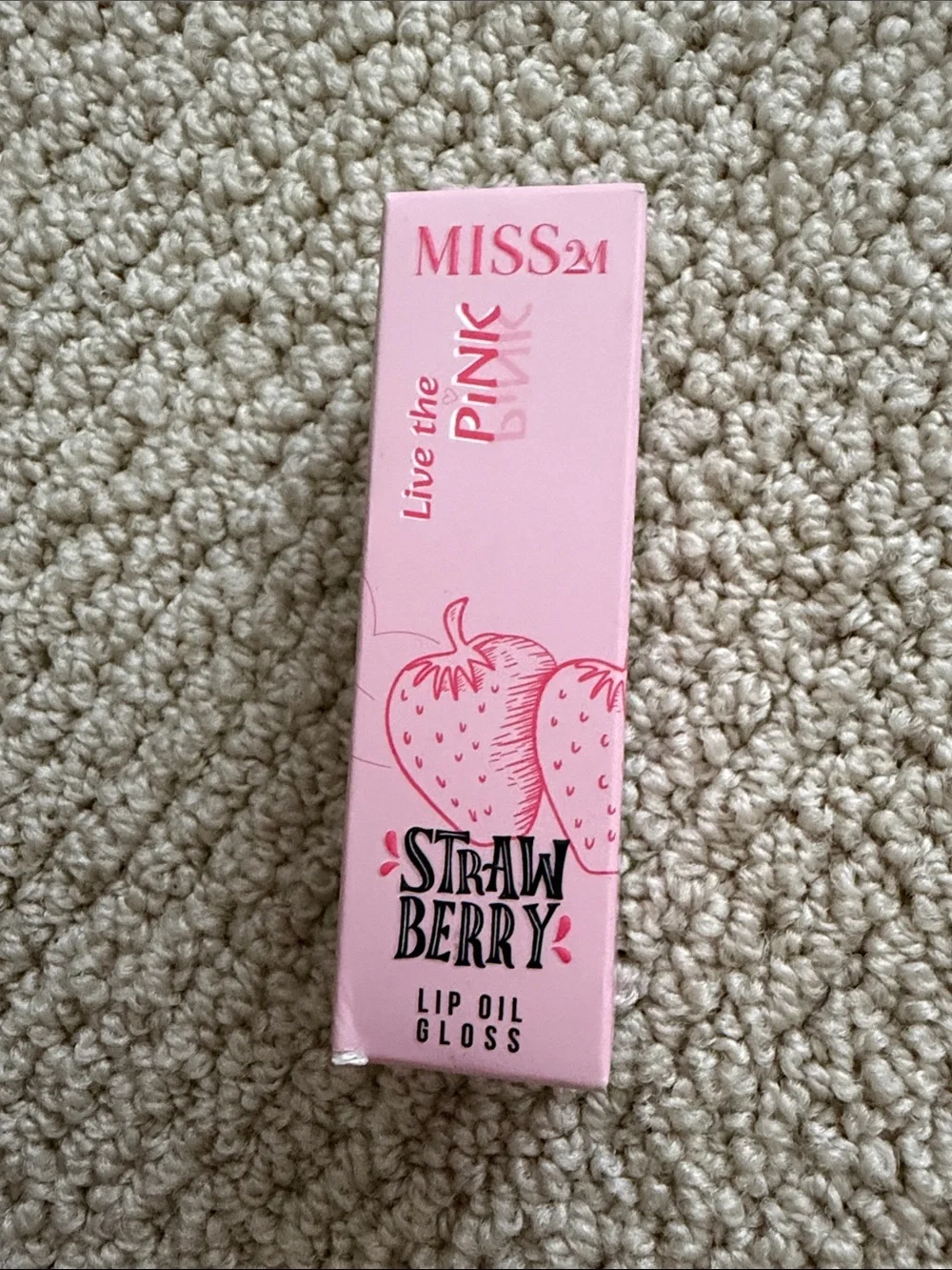 NEW Miss 24 Strawberry Lip Oil Gloss - Pink 0.14 fl oz NIB